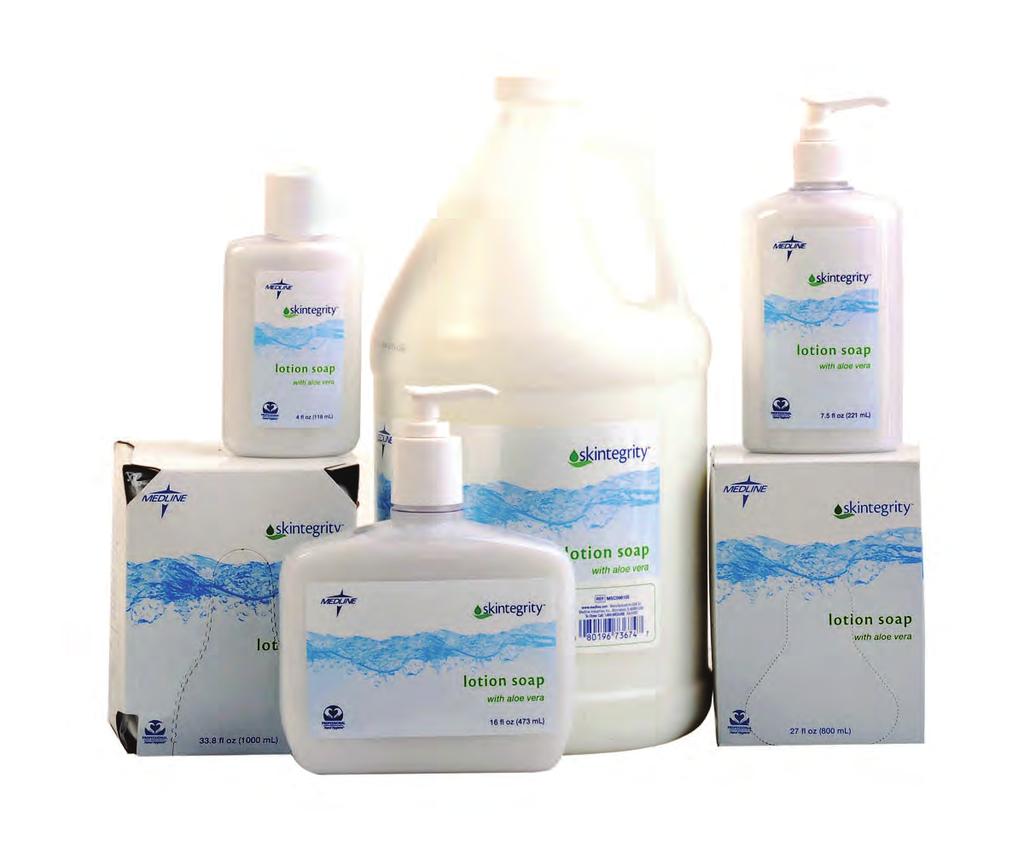 PLAIN SOAPS Skintegrity Lotion Hand Soaps Skintegrity Lotion Hand Soap ph-balanced formula is gentle on hands Rich feel, clean light scent Aloe vera to condition skin MSC098104 Skintegrity Lotion