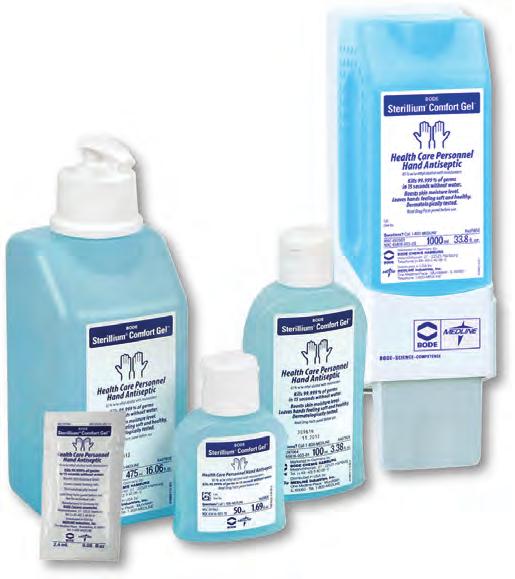 Data on fi le. Sterillium Comfort Gel Effi cacy. Comfort. Compliance. Effective against a broad range of pathogens within 15 seconds 2 85% ethyl alcohol w/w formulation Only 2.