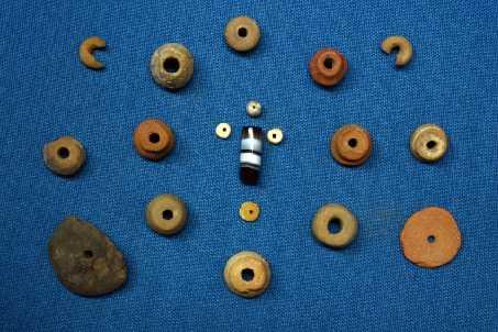 Harappan Terracotta, agate, and ivory beads, and other objects from Marahar Dhalewan is one of the 25 sites of early, mature and late-harappans in the area of Mansa, explored by the renowned