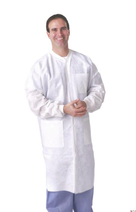 Labcoats SMS 3-Layer Multi-Ply Labcoats Made from SMS 3-Layer Multi-Ply Material, Anti-Static, Fluid Resistant Standard Weight Material Item # Style Color Size Packaged 40050 Straight Cuff, 4 Snap, 3