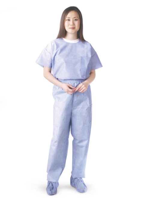 Scrub Pants Scrub Pants Made from Multi-Layer, Fluid Resistant SMS Material, All Sewn Construction Item # Size Color Style Packaged 7281 M Blue Elastic Waist Band 30 ea/cs 7282 L Blue Elastic Waist