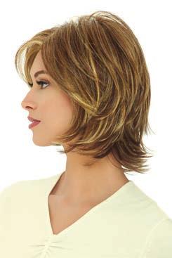 MEG FRONT LACE LINE Short Graduated Layered Bob with Loose Spiral Curls BANG 6"