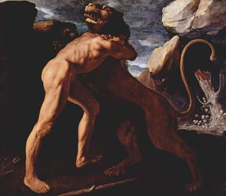 Hercules could not injure the lion with his club so he caught it with his bare arms and squeezed it to death. Afterwards, Hercules wore the lion s skin as his mantle.