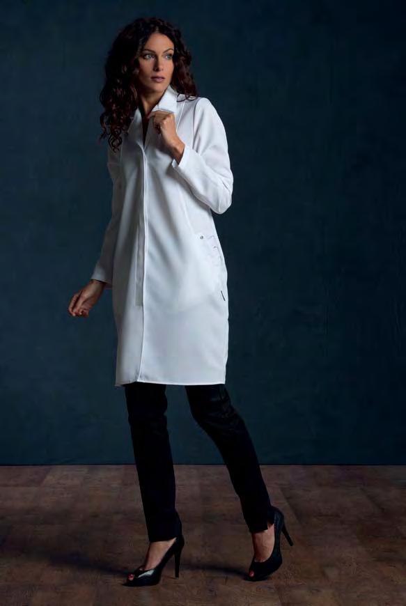 DUBAI Comfortable lab-coat with an innovative cut, decorated with a small