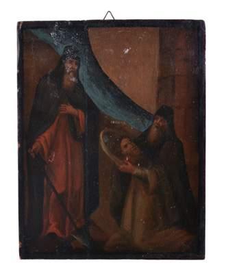 94 A 19th century Russian icon of the Finding of John the