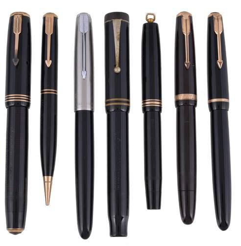 113 Waterman, a black fountain pen, the cap with gilt clip and double cap band, the extra fine nib stamped 18K 750, cartridge filling system, inked, with a Waterman box, guarantee booklet and