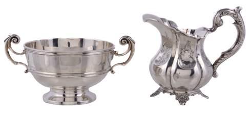 5 A Dutch silver octolobed baluster cream jug, maker s mark FAH beneath a hammer (not traced), 1814-1953 2nd standard (.