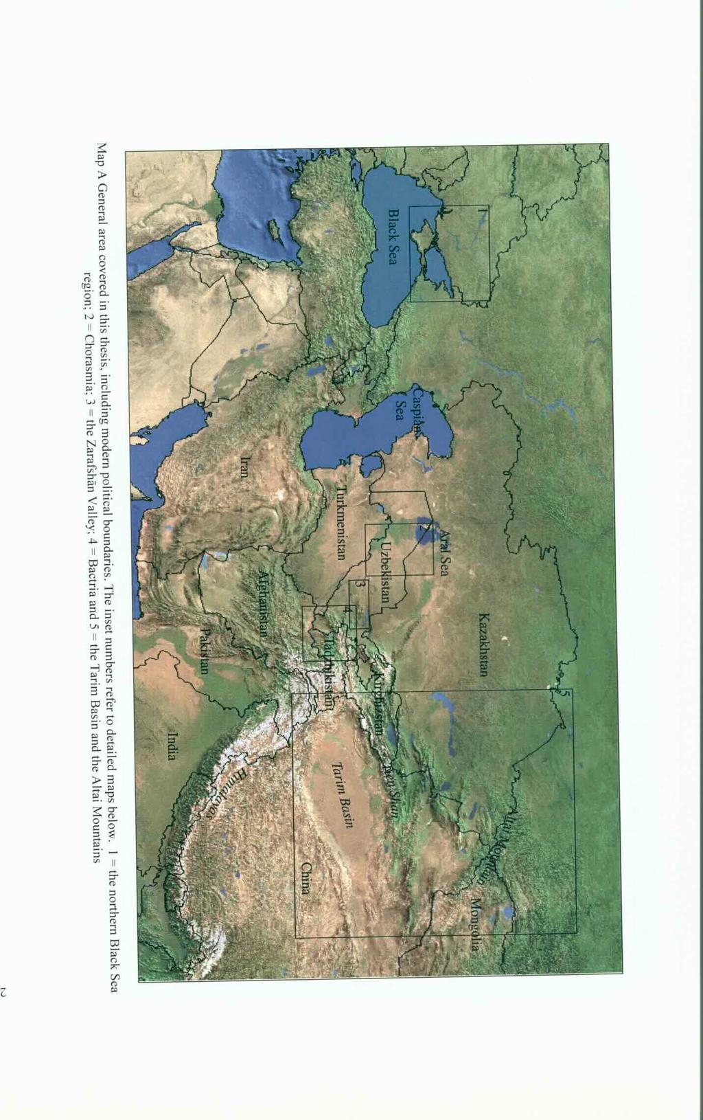 fari'" sas'" Map A General area covered in thi s thesis. including modem political boundaries.