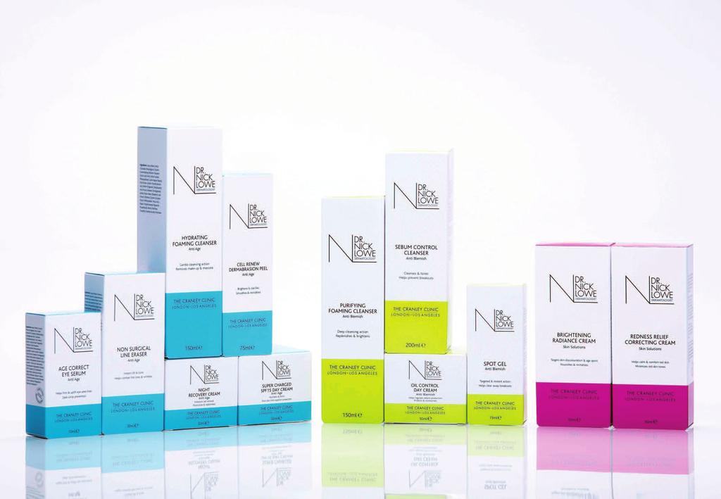 SKIN CARE PRODUCTS With over 30 years of experience at the cutting edge of new treatments, technology and research into skin problems and ageing Dr Lowe has formulated his own high performance,