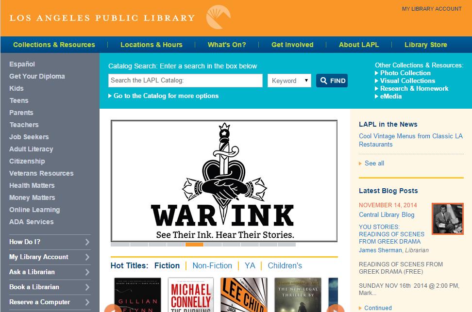 War Ink Featured on Los Angeles Public