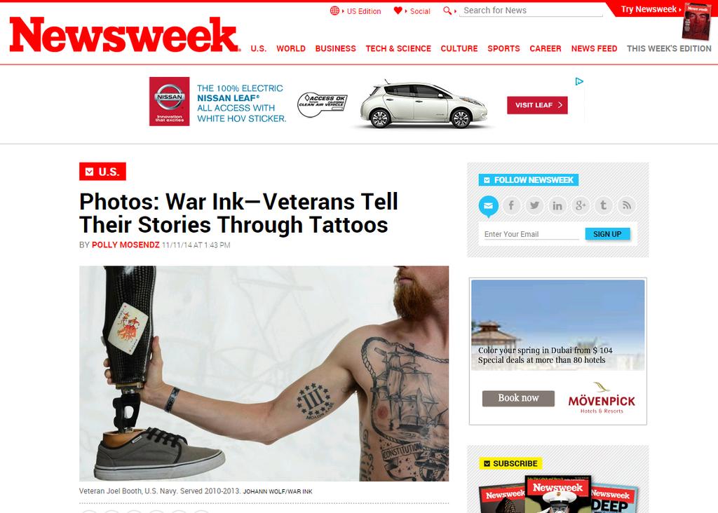 War Ink Featured in Newsweek