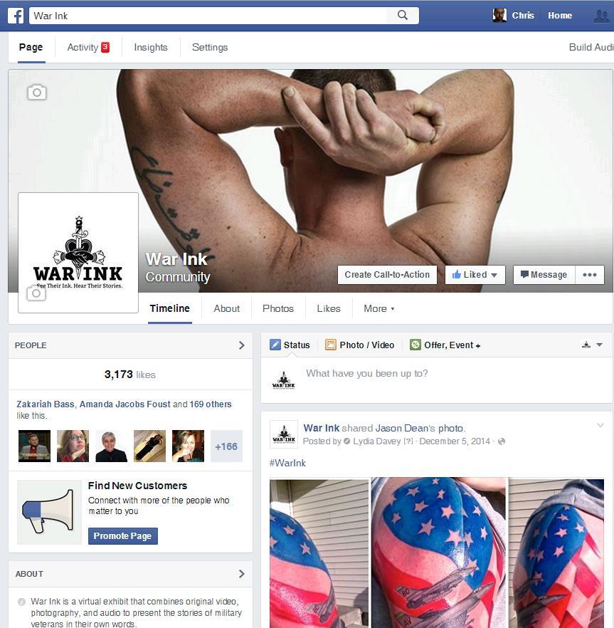 3,000 Users Like War Ink Facebook Page in