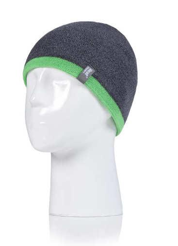 BOYS FLAT KNIT HAT & GLOVES 7-10 YEARS CHARCOAL/GREEN HAT WITH MATCHING GLOVES DENIM/NAVY HAT WITH MATCHING GLOVES CHARCOAL/GREEN SET