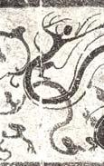 A TEXTUAL RESEARCH ON THE IMAGE OF GAOMEI GOD 1599 facing the left side. There seems to be a toad underneath her.