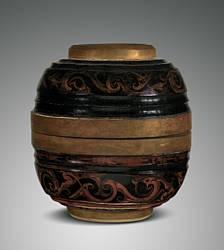 Purchase: William Rockhill Nelson Trust, 48-36/4 Wine Cup Han Dynasty (206 B.C.E. 220 C.E.) Black and red lacquer Despite its small size, this cup is outstanding for the delicacy of its painted decoration.