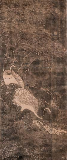 482 483 476 Hanging Scroll Depicting a River Landscape, Korea, early 20th century, with boats, pavilions, bridges, pines, and figures, ink and light color on silk, titled and signed Yi Sobaek with a