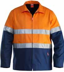 BJ2905 Spliced Cotton Drill Jacket + Hoop Tape Great for cold weather, full front nylon zip, two
