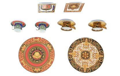 Three Versace for Rosenthal Limited Edition Christmas Plates, to include; Le Roi Balthasar, 1996, Nativite, 1997, and L Ange Gabriel, 1995, 31cm diameter (3), with original boxes 150-200 440.