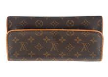 45. Louis Vuitton Nil Messenger Bag, c. 2002, monogram canvas and tan leather trim, 28cm wide, 20cm high, grade A- 250-300 46. Louis Vuitton Musette Tango Messenger Bag, c.