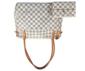 2012, damier canvas with tan leather trim, 33cm wide, 28cm high, together with a matching Alexandra wallet, c.