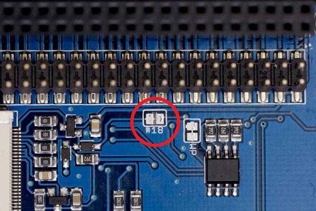 By default, when GPIO 18 is triggered to ground, it will disable the LED backlighting on the display - Cutting