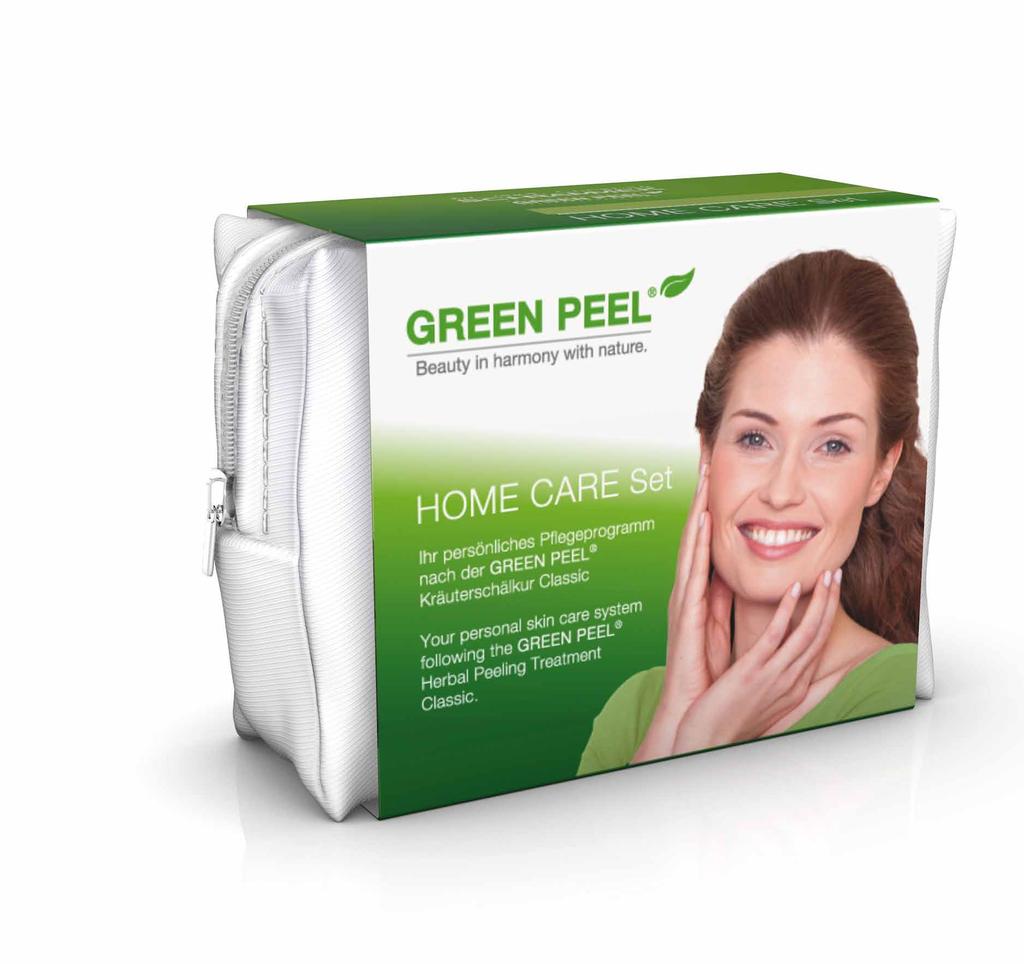 principle The GREEN PEEL Herbal Peeling Classic is the answer to your skin problems. For large-pored and impure skin as well as for skin in need of regeneration and sun-damaged skin. Try it. Dr. med.