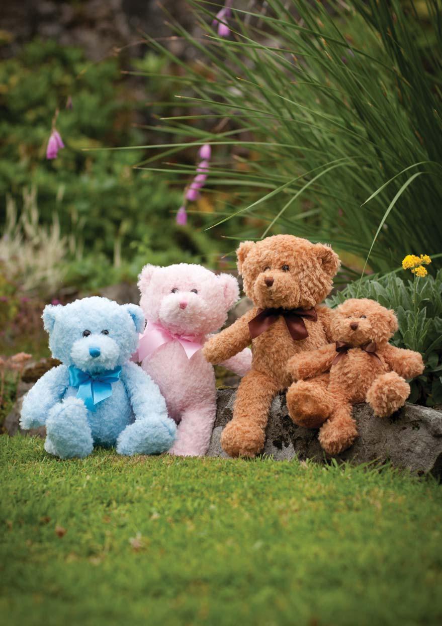 Brumble 03 Brumble is a lovely cuddly bear and is available in traditional brown in sizes small and medium and baby pink and