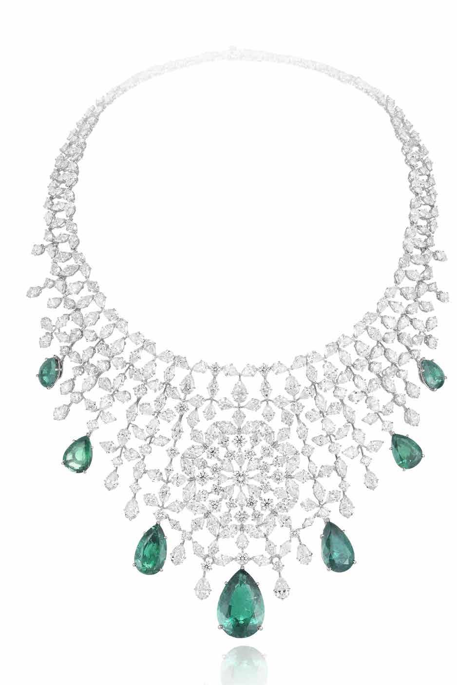 7-carat pearshaped central Zambian emerald and six other pear-shaped Zambian emeralds for a total of