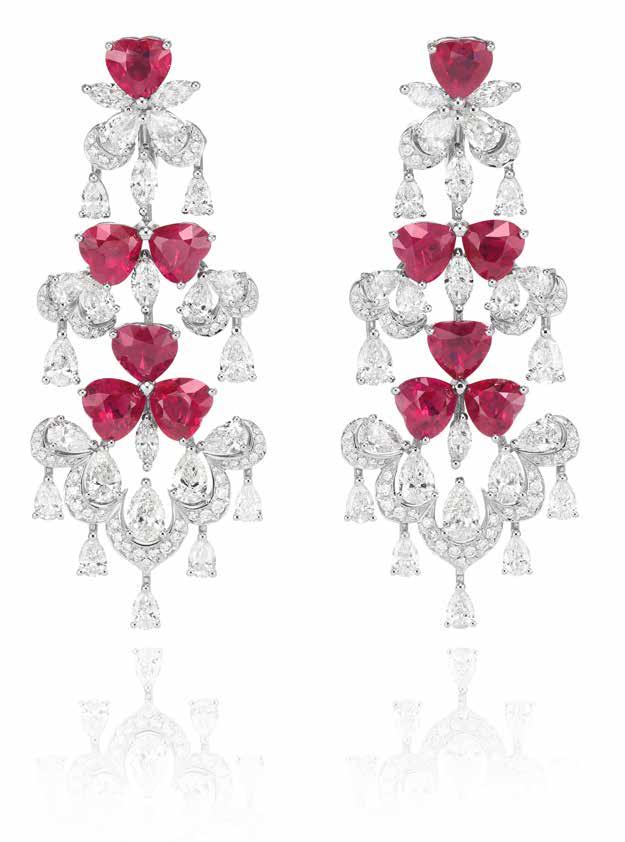 www.chopard.com Necklace in 18K white gold set with heart shaped rubies from Mozambique (59cts) and pear-shaped (39.6cts), brilliant-cut (15.6cts) and marquisecut (10.