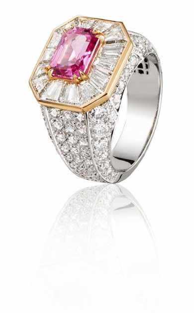 brilliant-cut diamonds. POA. Tour Diamant Jaune Ring in 18K white and pink gold set with one 3.