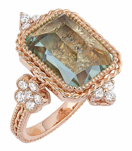 www.dior.com Volupté Béryl Vert Ring (closed and opened) in 18K pink gold, set with diamonds and green beryl, Dior à Versailles, Pièces Secrètes collection by Dior Joaillerie. POA.
