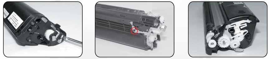 KONICA MINOLTA QMS 2300 SENSOR RESET INSTRUCTIONS 1. Remove the three screws with a screwdriver as shown above. 2. Now locate the fourth screw (shown above) and remove it.