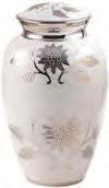 Blue Butterfly Large Urn A delicately designed blue metal urn with a