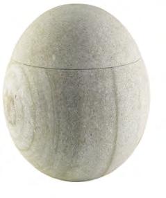 H42 x W30 x D30cm 250 Egg Urn Organic form lava stone urn with a lid.