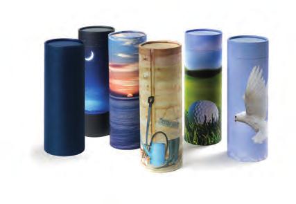 Scatter Tube Designed to be easy to use as well as attractive, coming in various printed designs. They are available in different sizes and can hold some or all of the ashes dependent on choice.