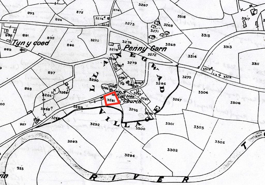 Land at Llanegwad, Carmarthenshire: Archaeological Excavation 2007 Figure 2: Extract from the parish tithe map of c1840, with the