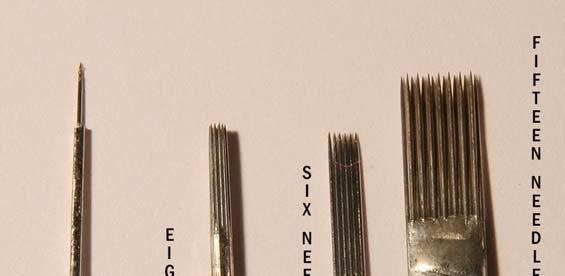 3. Needles and Needle Groups Needles for tattooing are soldered on bars and are referred too as needle bars. They are made either of plain steel or stainless.
