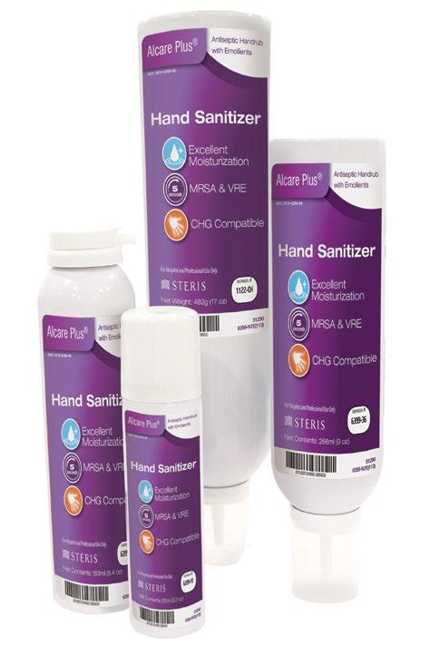 Waterless Sanitizers Alcare Plus Antiseptic Handrub Foam mousse, 62% (v/v) ethyl alcohol-based waterless handrinse Tested in accordance with FDA proposed clinical