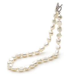 Freshwater 29 TP03 White keshi FWP 12-14mm 45cm strand with 9ct
