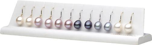 34 Freshwater Freshwater Pearl Drop Earrings Available in 9ct and Sterling Silver in white, pink, dyed black and dyed grey Sterling Silver White Pink Dyed Black Dyed Grey 7.
