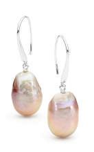 hook earrings and natural pink nucleated