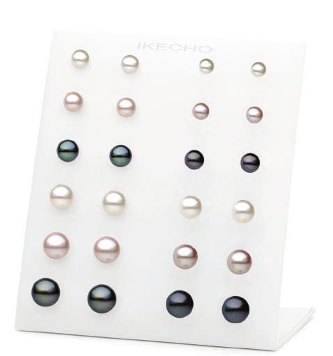 earrings STAND #23 S/S pink button 7-12mm stand (6 pairs) STAND #5 S/S and 9ct multi colour button 7 & 9mm stand (12 pairs) STAND #24 9ct pink button 7-12mm stand (6