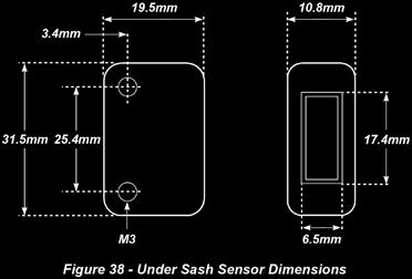 3.5 Installing and Aligning the Under Sash Sensor The Under Sash Sensor consists of two components: Sash Sensor Retro-reflective Tape Strip 1.