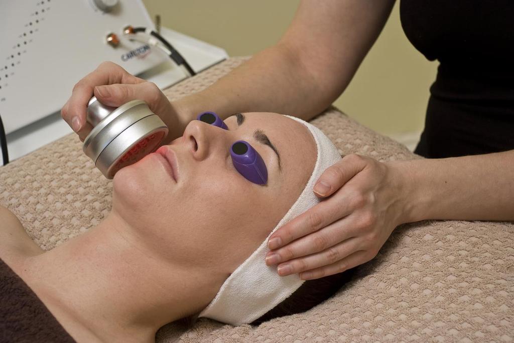 10. Select the Colour Therapy function on the unit. Place the goggles over the client s eyes.