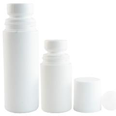 Bottles LOTION BOTTLE (BREDA) CNT-BREDA-01 Description: White, opaque, reverse tapered, oval HDPE plastic bottle with foot and rounded shoulders. Height: 7 1/4 in including neck.