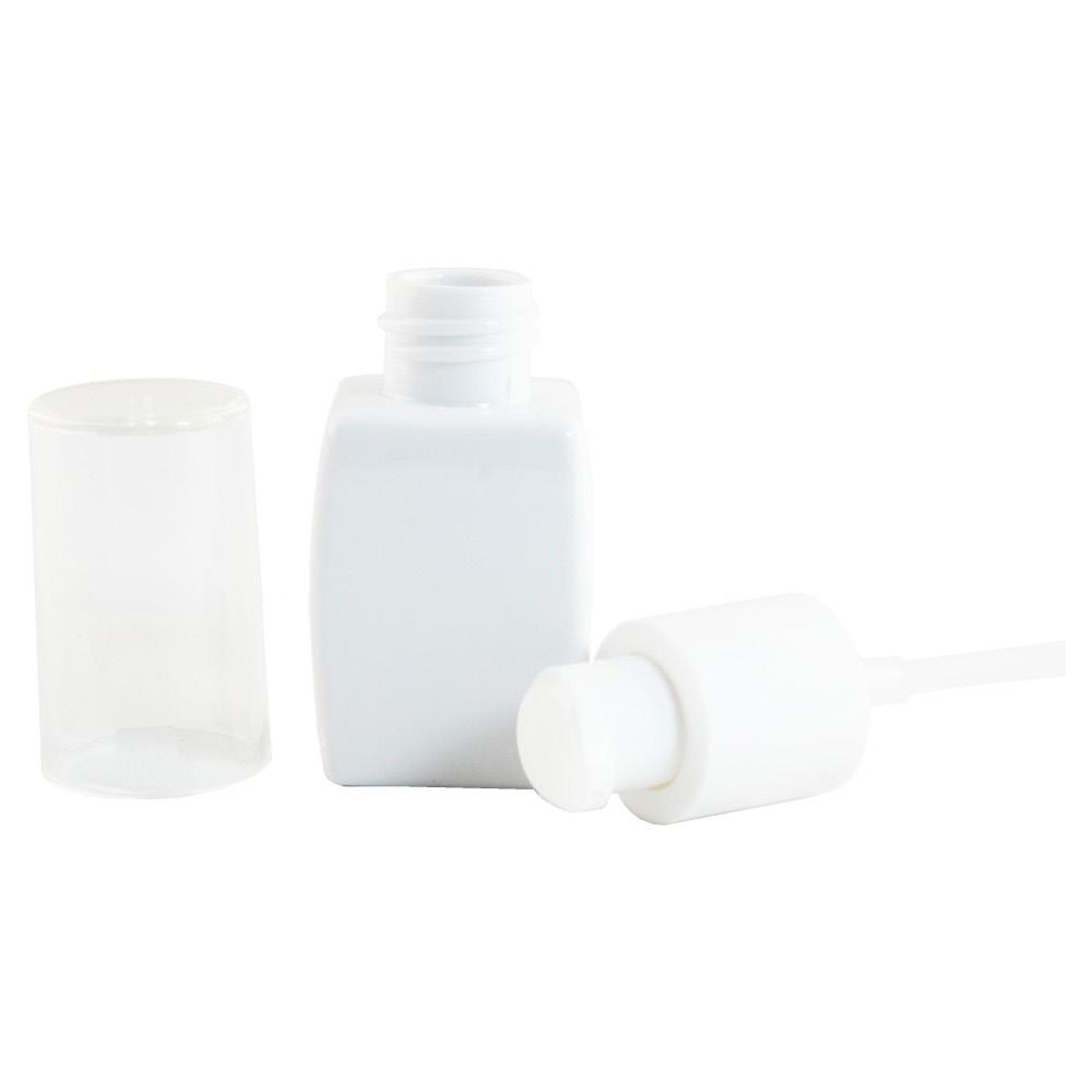 00 MINI SPRAY BOTTLE (PARVA 2) CNT-PARVA-02 Description: Small lip-balm sized mini spray (polypropylene). Gives fine mist. Frosted base, clear cap, clear spray device. Holds 0.17 floz (5 ml).