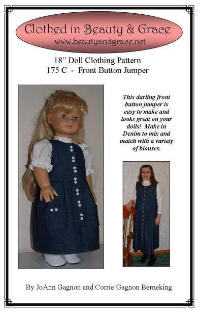 You have the choice of either double rounded or square collar. Your doll will be ready for a special occasion or holiday in this dress!