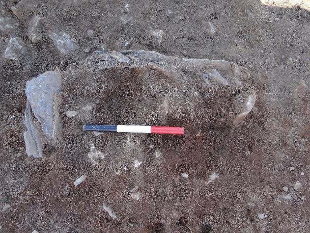 Fig14: Photographs of the cist prior to excavation and during