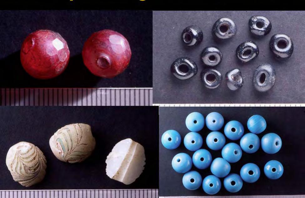 Figure 4. Examples of some of the glass beads recovered from graves at Fort Ross.