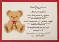 EKAR016,EKAT014 EKA 12 Red Matte Card, Textured Cream Paper, Embroidered Teddy,